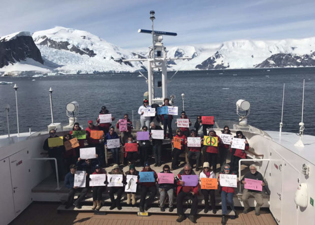 ***WARNING*** RESTRICTED USAGE --- NO SYNDICATION. *** The Women's March in Antarctica as tweeted by Linda Zunas on January 21, 2017. NYTCREDIT: Linda Zunas, via Twitter No Credit